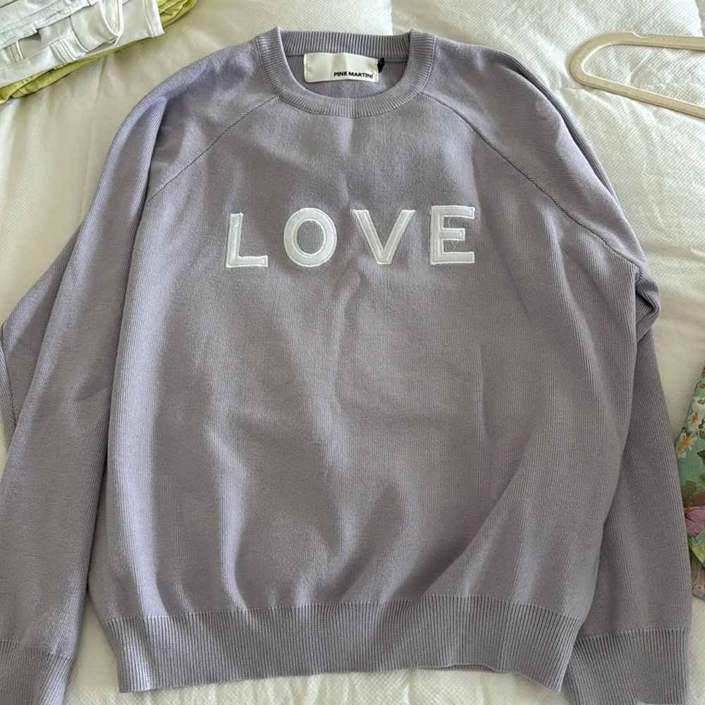 Pink Martini cotton oversized LOVE sweater size S